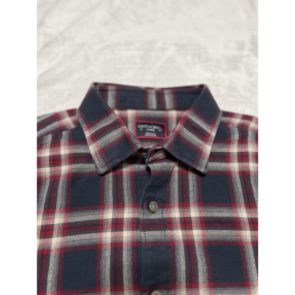 UNTUCKit Men's L "Rondel" Long Sleeve Button-Up Shirt Red White Blue - Picture 3 of 4